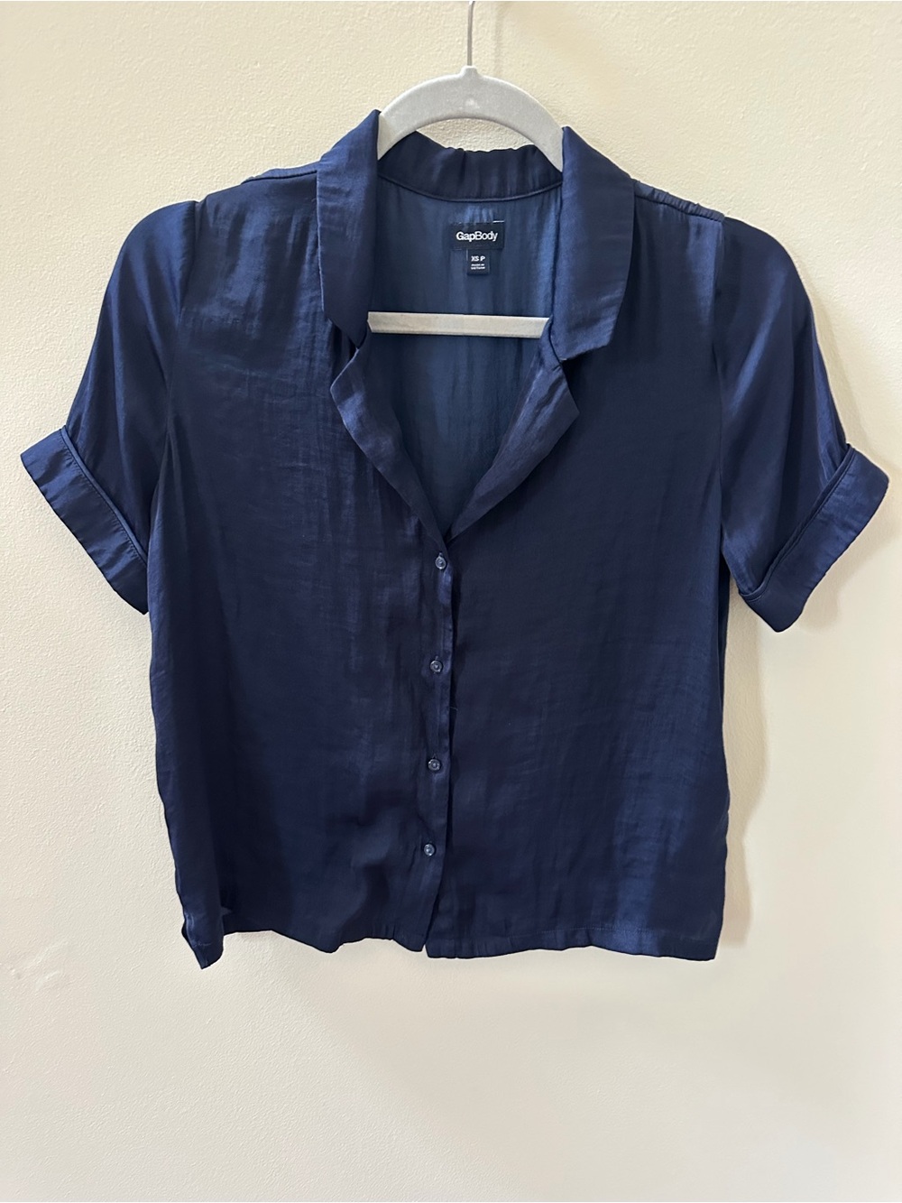 GAP Navy Short-Sleeve Button PJs (top & pants